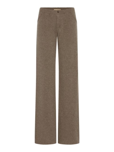 AYA MUSE Pavo Ribbed Cashmere Pants taupe