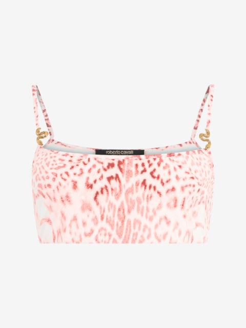 Roberto Cavalli Jaguar Pink Print Top