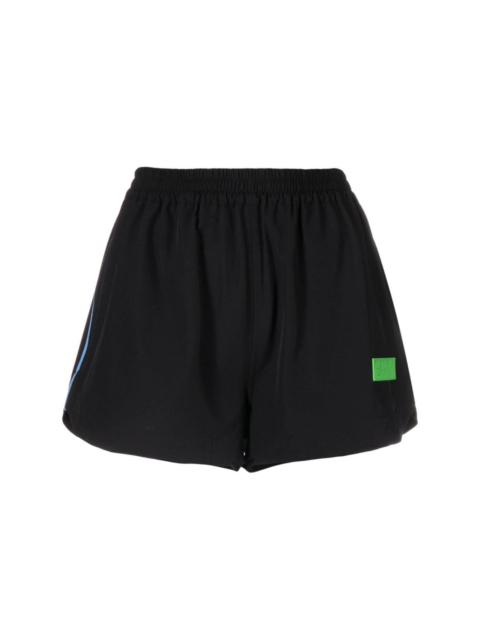 logo-embossed elasticated-waist track shorts