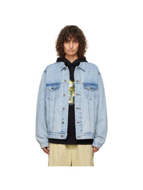 We11done Blue Monster Pony Denim Jacket