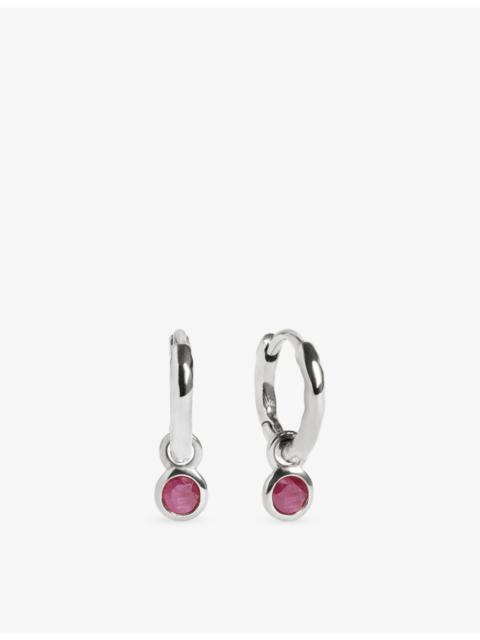 MONICA VINADER July Birthstone Sterling-Silver and Ruby Huggie Earrings