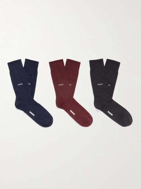 Three-Pack Cotton-Blend Socks