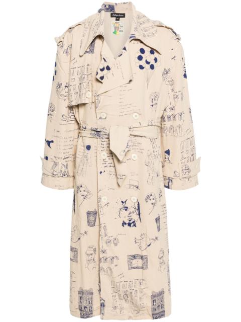KidSuper Doodles double-breasted trench coat
