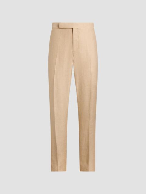 Ralph Lauren Men's Flat Front Silk-Cotton-Linen Trousers - Tan