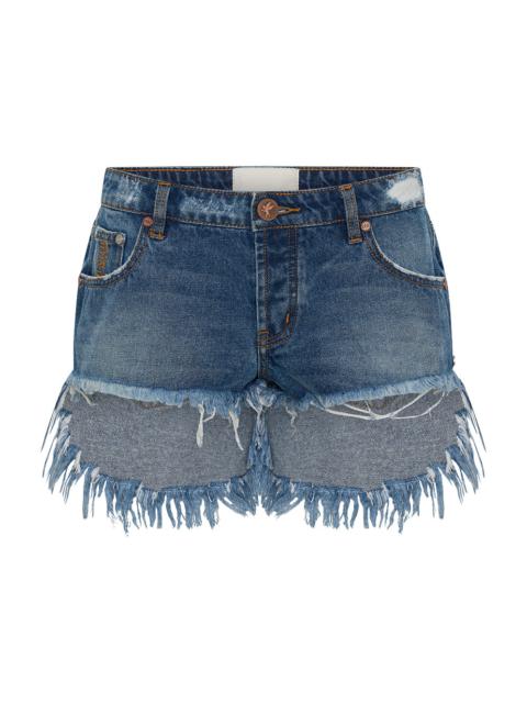 ONE TEASPOON Bonitas Low Waist Denim Shorts - Deep Pacifica Blue
