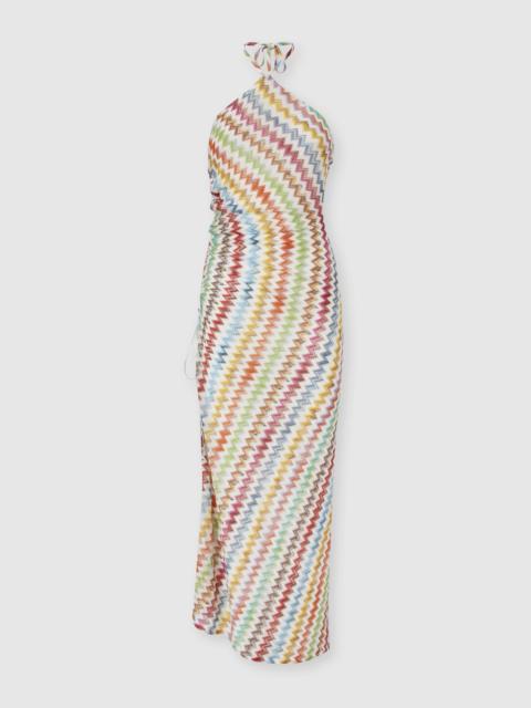 Missoni Long cover-up in lamé viscose with micro zigzag pattern