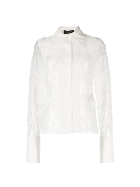 A.W.A.K.E. MODE lace pointed-collar shirt