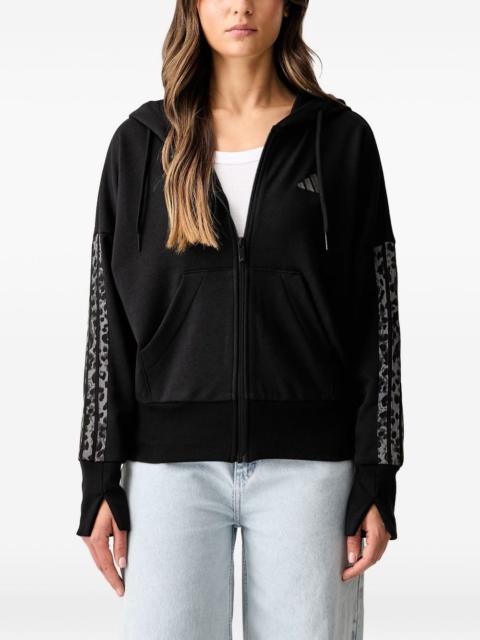 adidas leopard-print-stripe hoodie