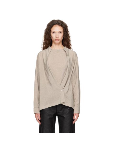 Lemaire Taupe Twisted Blouse