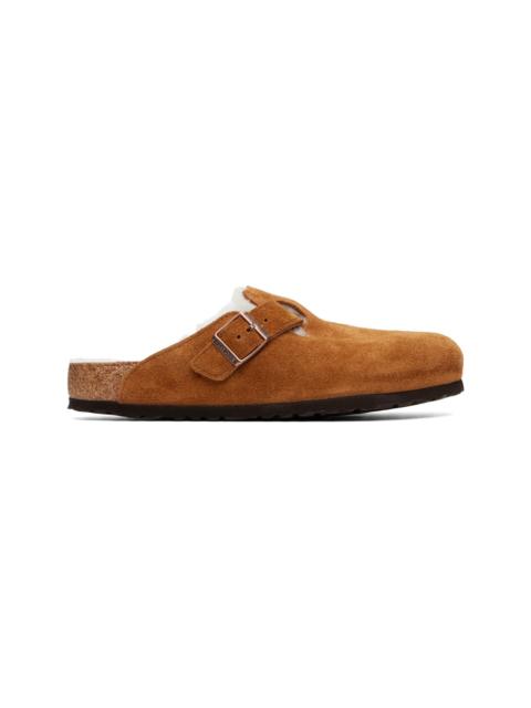 BIRKENSTOCK Tan Regular Boston Shearling Loafers