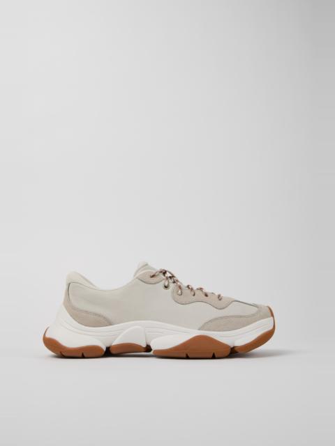 CAMPERLAB White and Beige Leather and Nubuck Sneakers for Men.