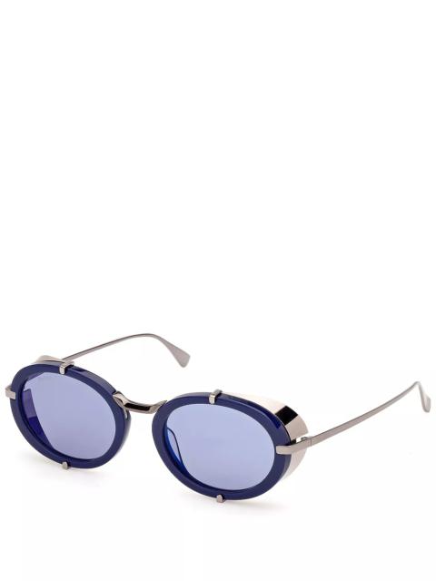 Max Mara Selma Mirrored Round Sunglasses, 51mm