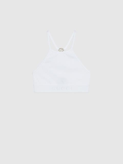 GUCCI Nylon jersey crop top