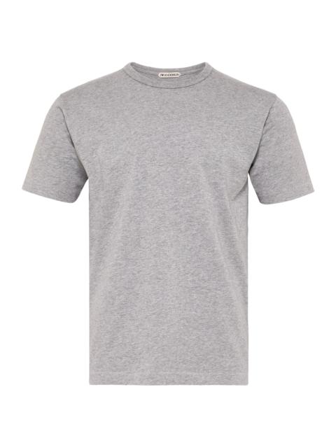 JW Anderson Men's Anchor-Embroidered Cotton Jersey T-Shirt - Grey Melange
