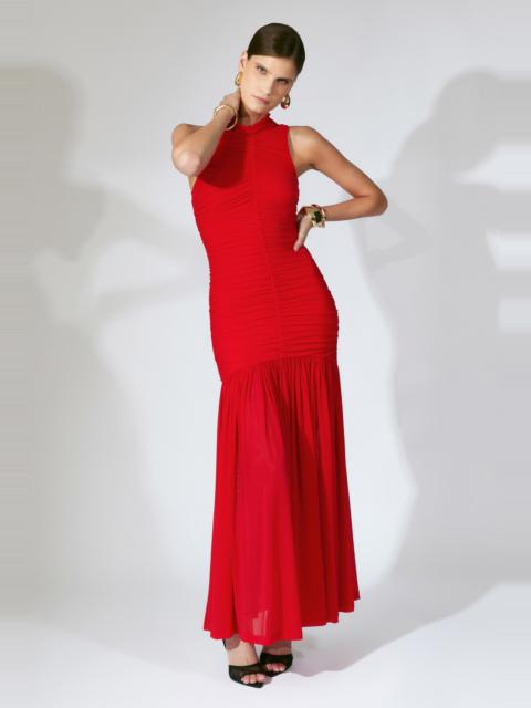 BARDOT Orlana Mesh Maxi Dress In Fire Red