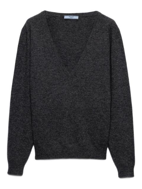 Prada raglan-sleeve V-neck sweater