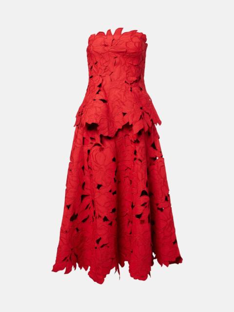 SIMKHAI Audrey peplum lace midi dress