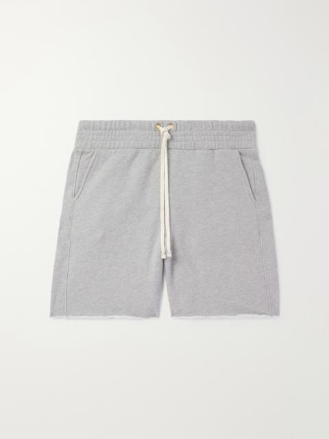 LES TIEN Straight-Leg Heavyweight Structured-Fleece Cotton-Jersey Drawstring Shorts