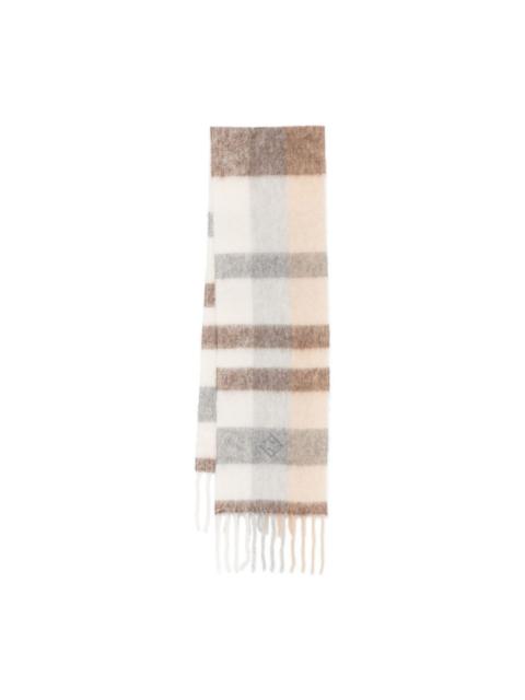 PESERICO checked fringed scarf