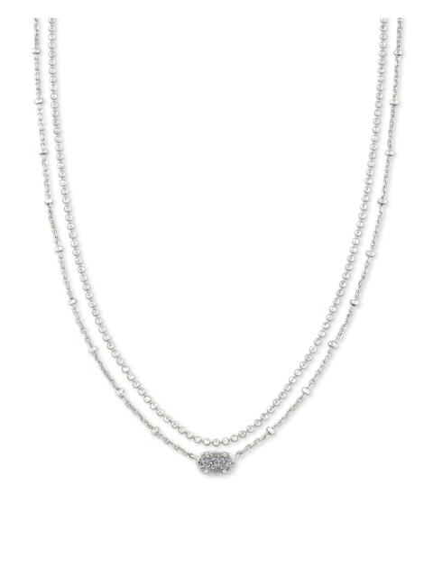 KENDRA SCOTT Emilie Silver Multi Strand Necklace in Platinum Drusy