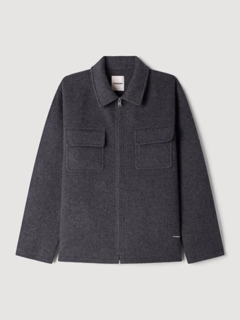 Sandro ZIPPED WOOL OVERSHIRT