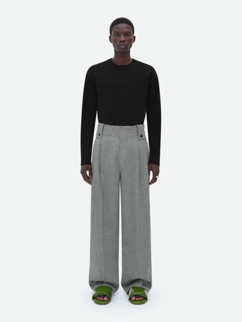 Bottega Veneta wide leg wool and cotton pants