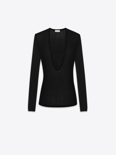 SAINT LAURENT scoop-neck sweater in knit