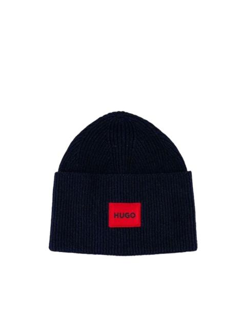 BOSS ribbed patch beanie