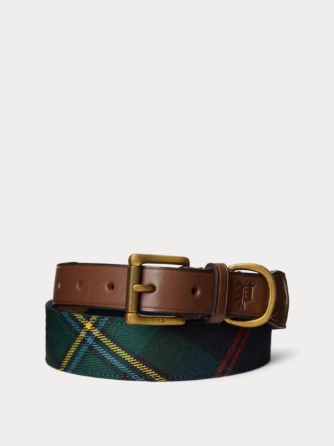 Polo Ralph Lauren Leather-Trim Plaid Belt