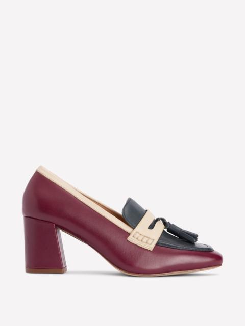 BODEN Sol Block Heeled Penny Loafers-Oxblood