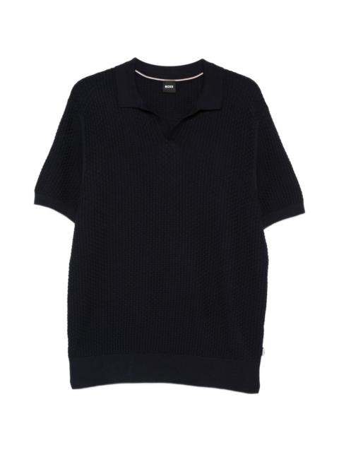 BOSS waffle V-neck T-shirt