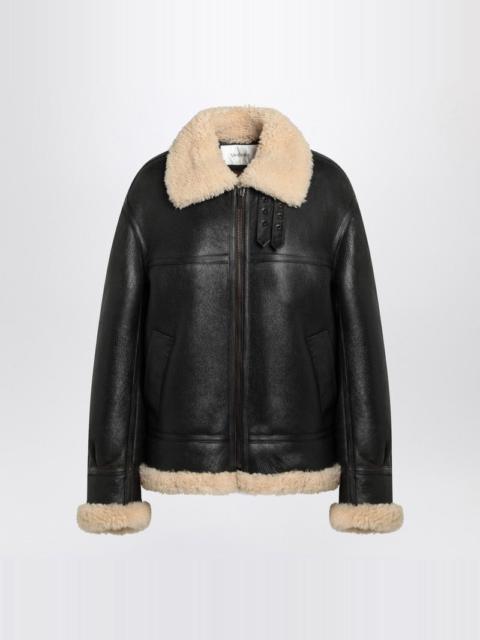 SAINT LAURENT Saint Laurent Black Leather And Shearling Jacket Women