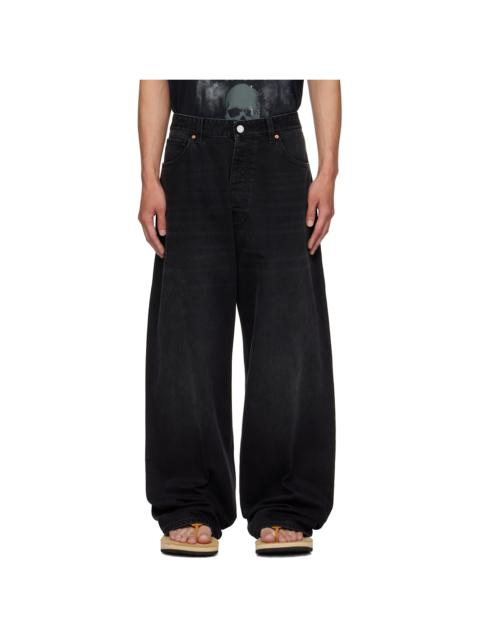 VETEMENTS Black Painted Anarchy Reworked Jeans