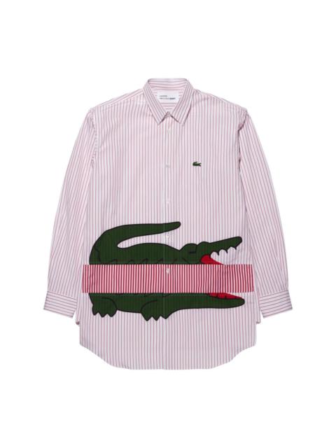 crocodile-print pinstriped shirt