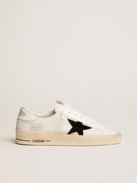 Golden Goose Men's Stardan in white mesh with black suede star