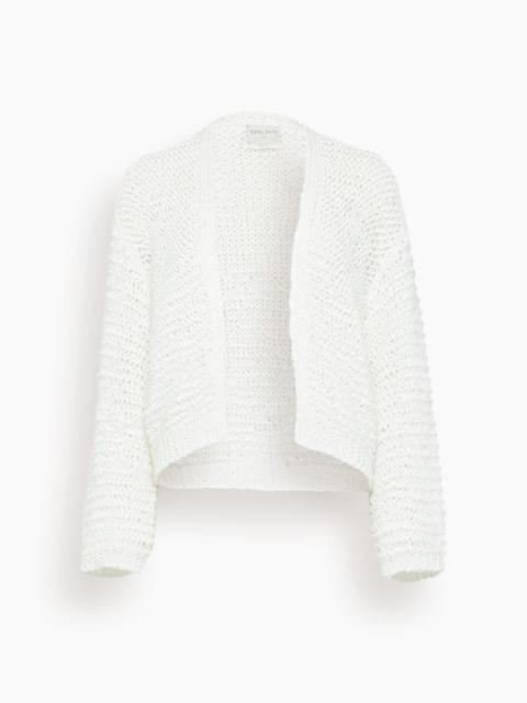 forte_forte Chamois Tape Cardigan in Bianco