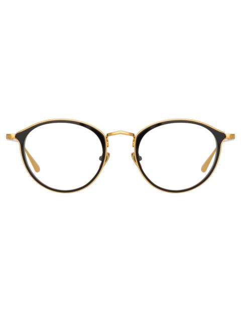 LUIS OVAL OPTICAL FRAME IN YELLOW GOLD AND BLACK