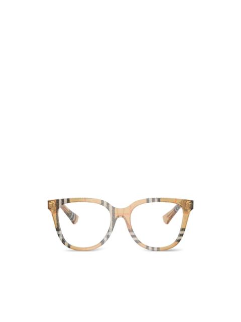Burberry check-pattern square-frame glasses