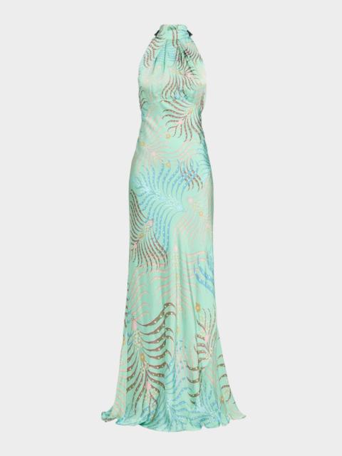 SALONI Michelle High-Neck Gown