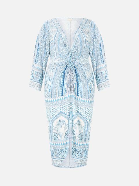 CAMILLA LONG SPLIT FRONT TWIST DRESS