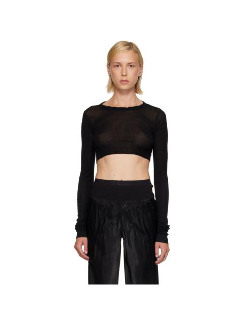 Rick Owens Black Tower LS Crop T-shirt