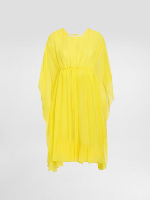 Dolce & Gabbana Short silk chiffon caftan with drawstring