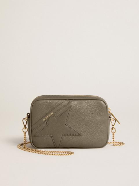 Golden Goose Mini Star Bag in sage-green leather with tone-on-tone star
