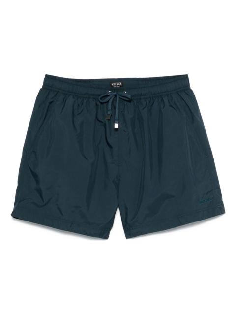 ZEGNA logo-embroidered swim shorts