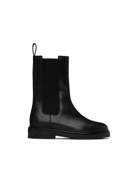 LEGRES Black Leather Chelsea Boots