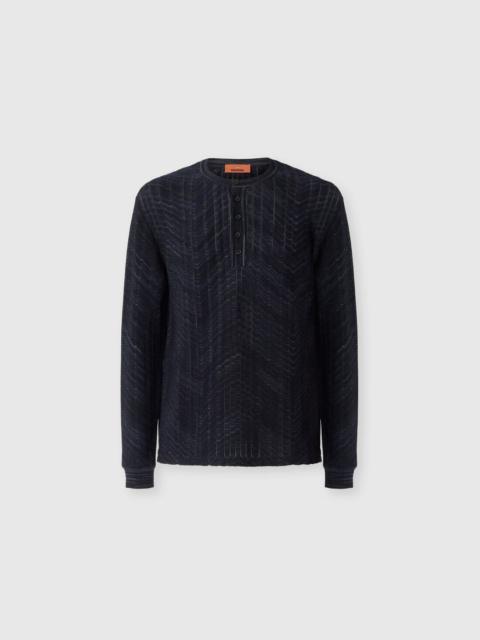 Missoni Long-sleeve viscose and cotton henley shirt