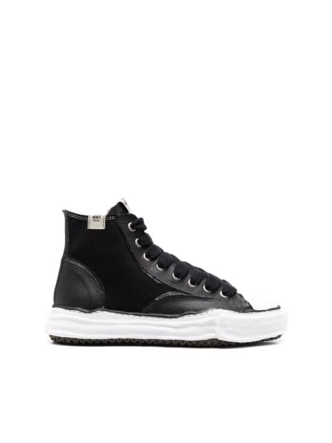 high-top raw-cut sneakers