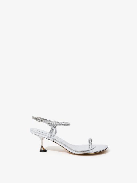 Tee Toe Ring Sandals in Crinkled Metallic