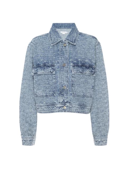 GOOD AMERICAN Women's Crystal Denim Jacket - Indigo