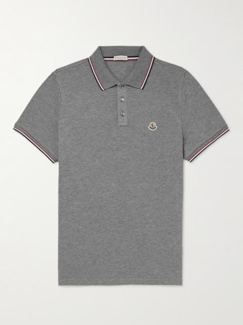 Moncler Logo-Appliquéd Striped Cotton-Piqué Polo Shirt